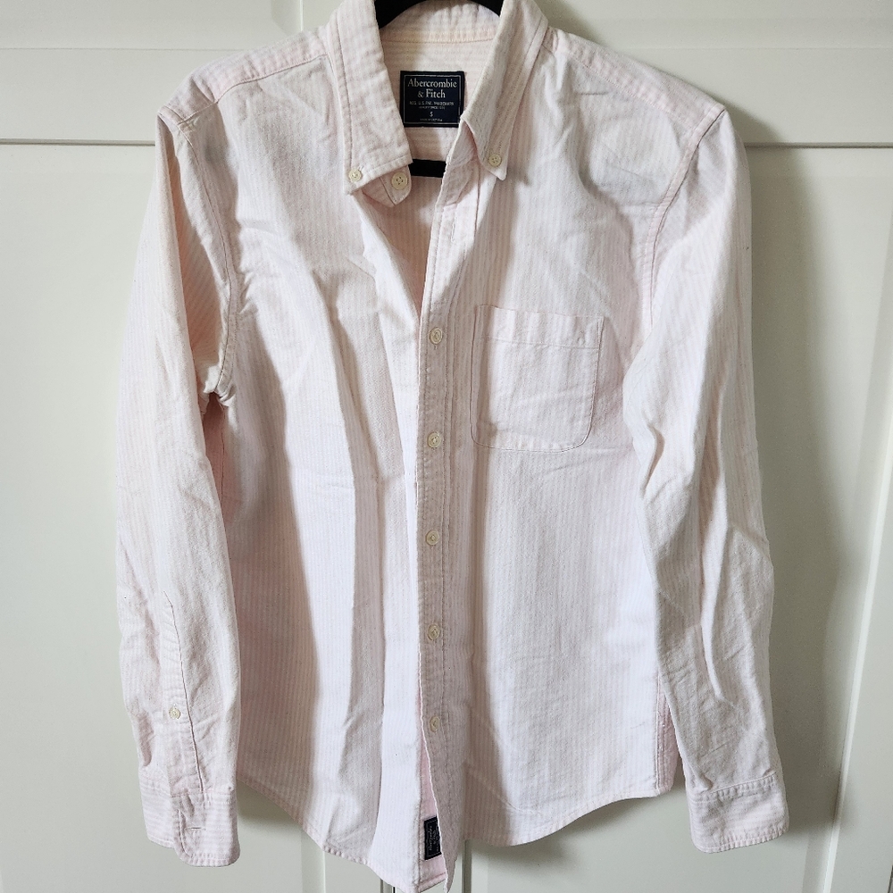 ABERCROMBIE & FITCH Pink and white stripped men shirt Size S